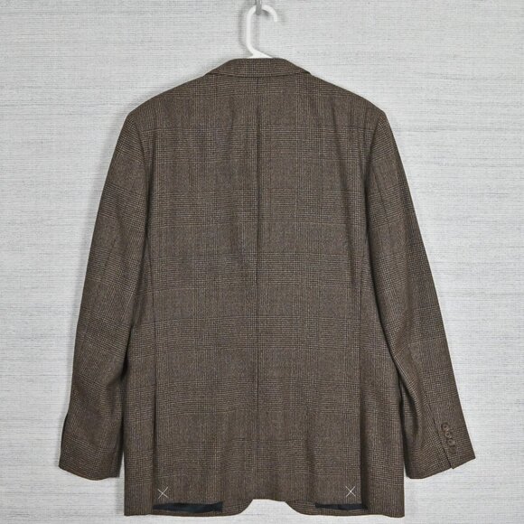 J. Crew Thompson Slim Fit Formal 100% Wool Check Brown Grey Suit Set 42L W34/L32 - Picture 13 of 16